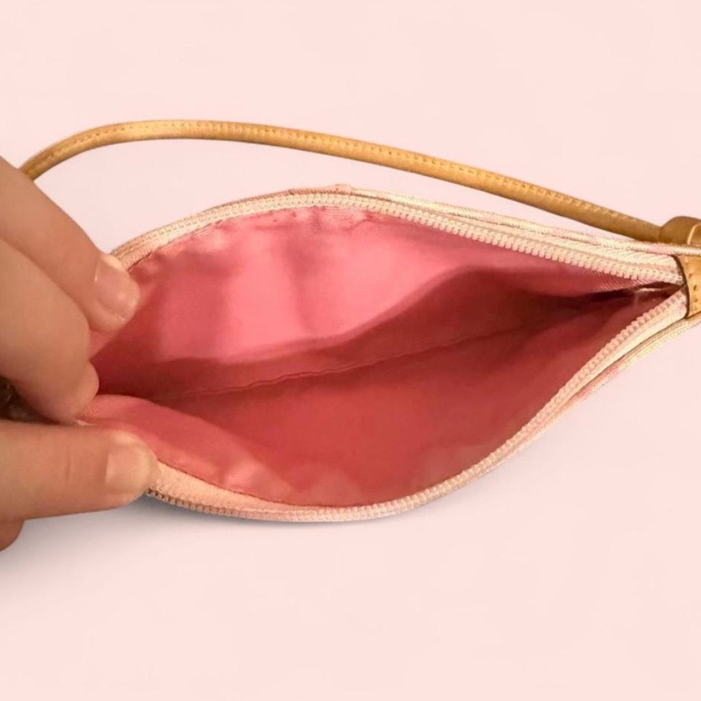 Coach Peach and Tan Wristlet - Picture 3 of 4